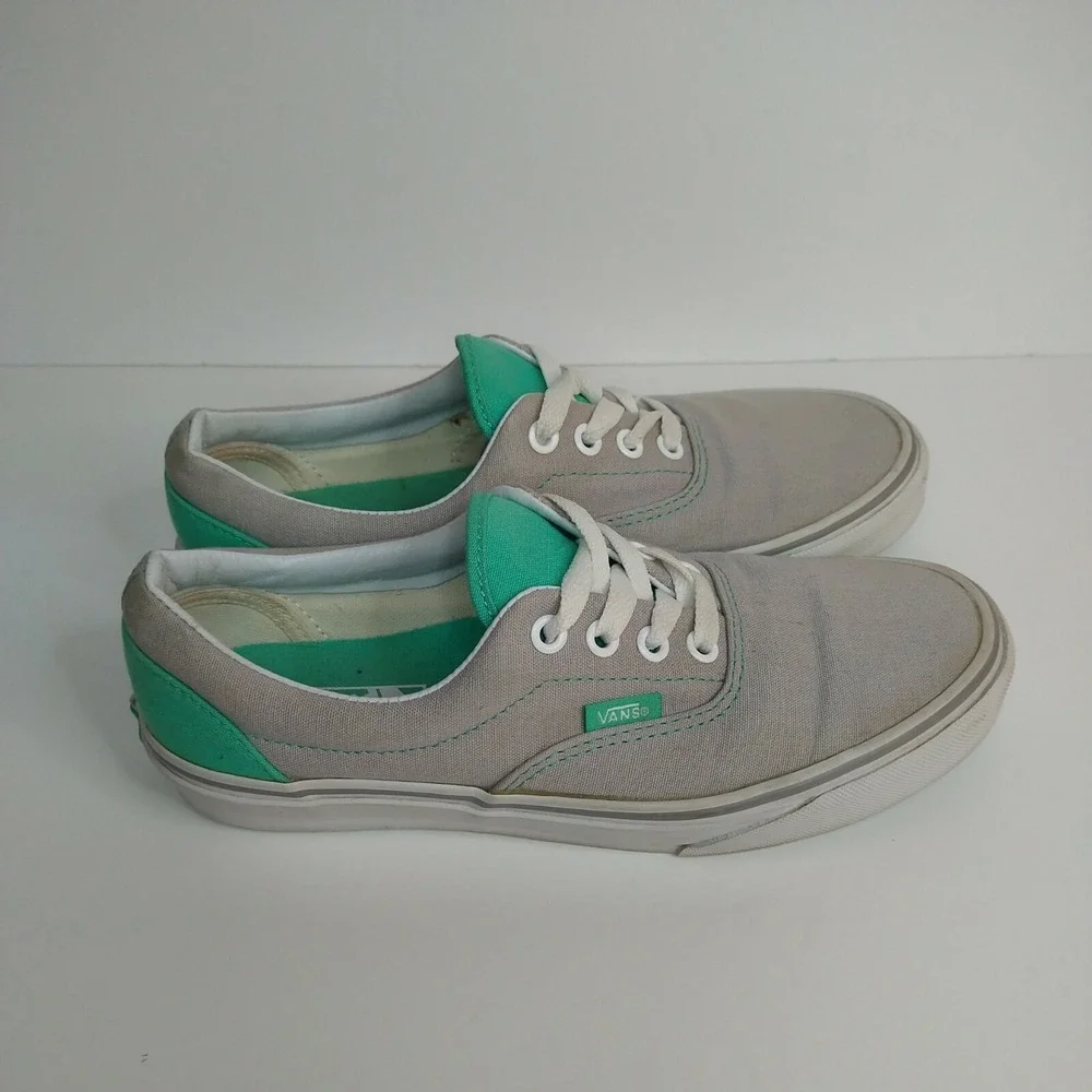 VANS ERA HEEL POP SKATE SHOE SLEET‎ GREY/MINT LEAF YOUTH M5.5, W7